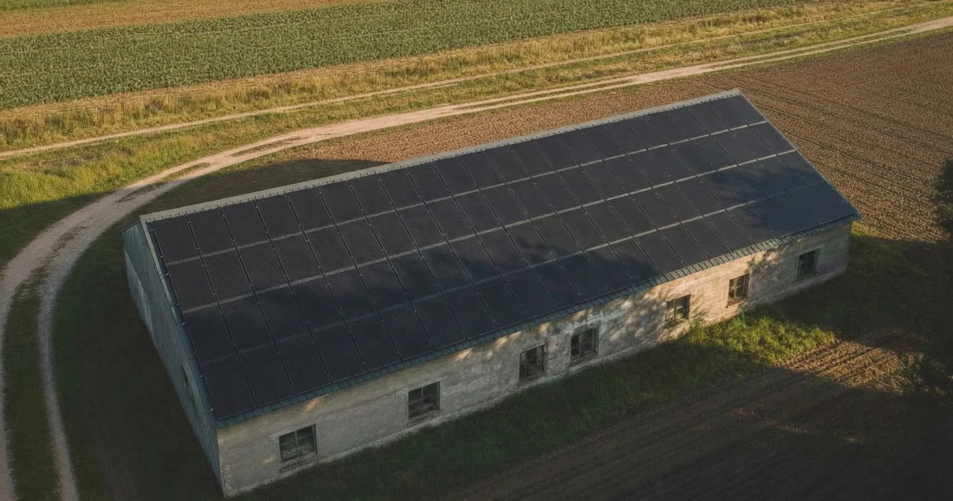 Photovoltaikanlage auf einem Gebäude in der Region